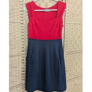 Girls‎ From Savoy Anthropologie Red and Blue Colorblock Ponte Knit Dress Size 4
